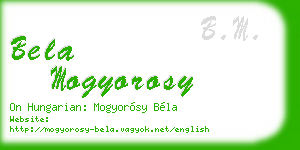bela mogyorosy business card
