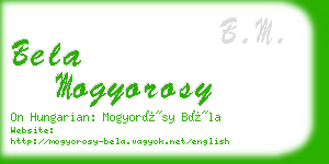 bela mogyorosy business card